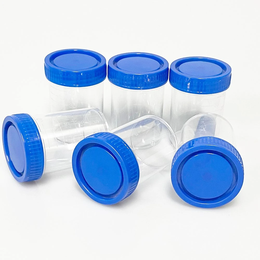 Renji Brand 40ml Plastic Sputum Cup with Screw Cap