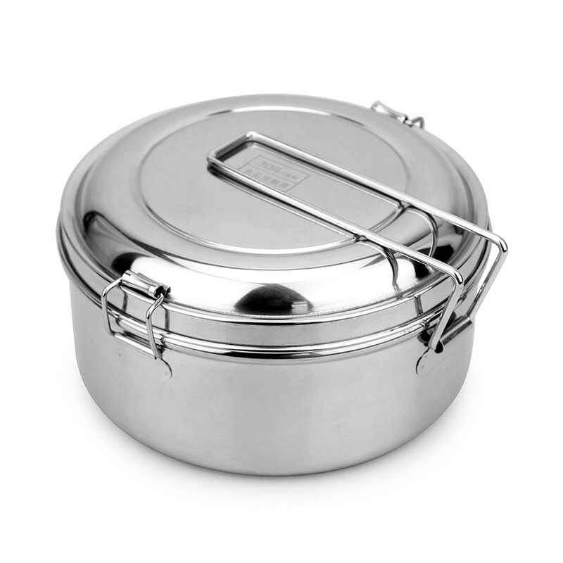 Stainless Steel with Magnetic Round Lunch Box Multi-Purpose Round Food Storage 16cm (with Magnetic Grid) Single Layer 500ml Esg14061