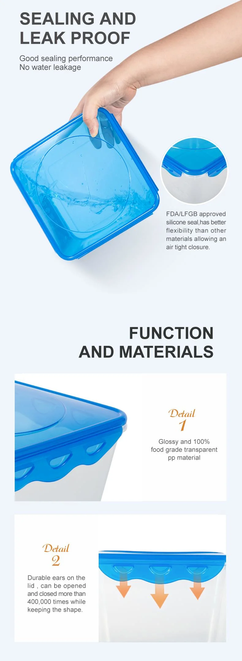 High Transparent Plastic Products Plastic Food Container