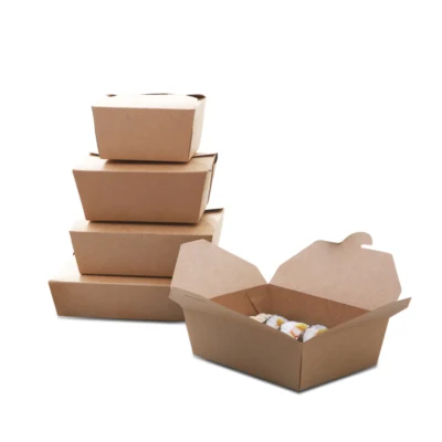 食品包装用の使い捨てクラフト紙テイクアウトボックス